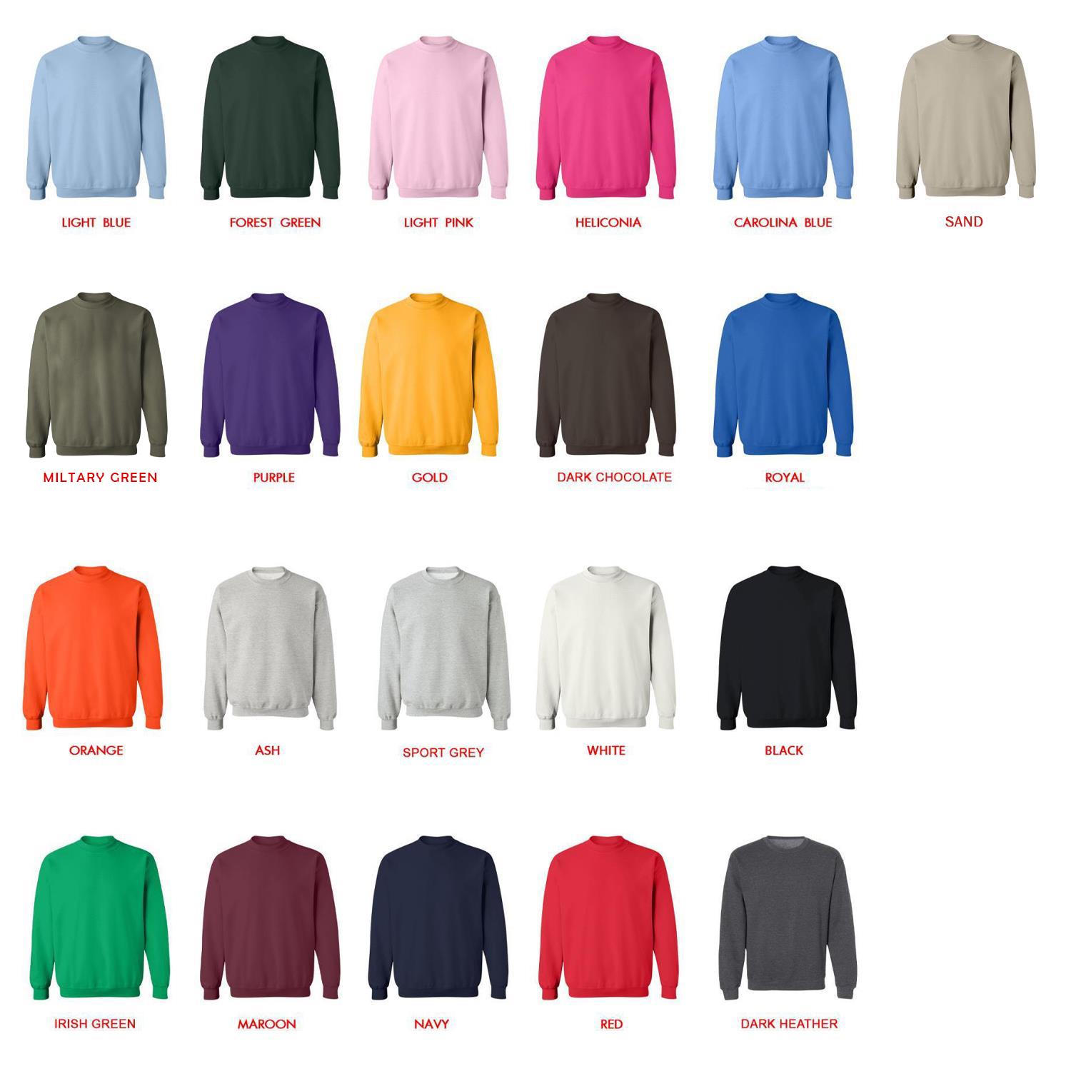 sweatshirt color chart - Haunted Hotel Store