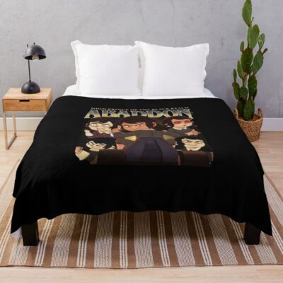 Vintage Abaddon Vintage Haunted Hotel Throw Blanket